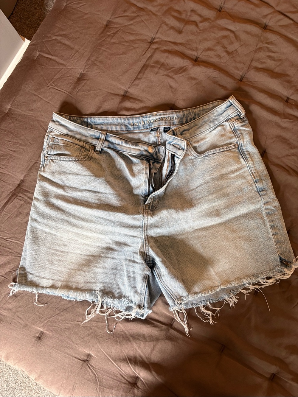 American Eagle Outfitters Faded Light Blue Denim Cutoff Shorts